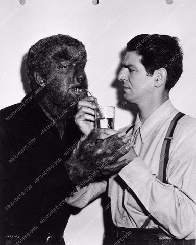 Lon Chaney Jr. The Wolf Man enjoying some refreshment behind scenes 17 ...