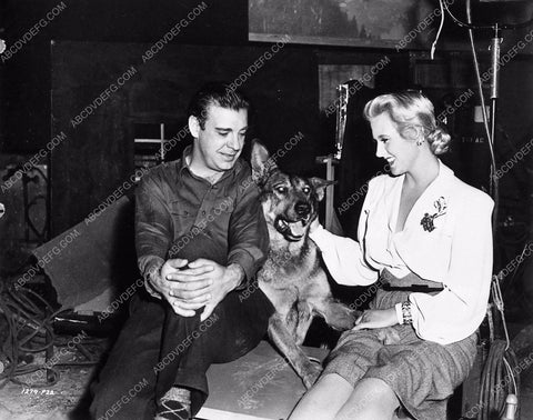 Ilona Massey Lon Chaney Jr. and dog Frankenstein Meets the Wolfman 1735-03