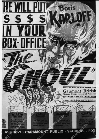 ad slick Boris Karloff film The Ghoul 1896-04