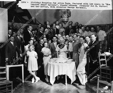 candid Alice Faye Lew Ayres Sol M Wortzel George Marshall birthday cake and others 1921-08