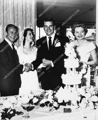 candid Natalie Wood Robert Wagner host Nick Adams and friends at wedding 1940-03