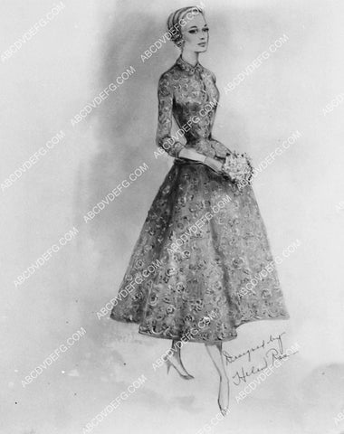 Helen Rose costume wardrobe sketch Grace Kelly wedding dress 1979-34
