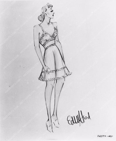 Edith Head wardrobe sketch Betty Grable film Give Me a Sailor 1980-10