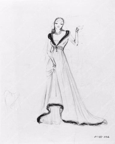 costume wardrobe sketch Frances Dee film If I Were King 1980-19
