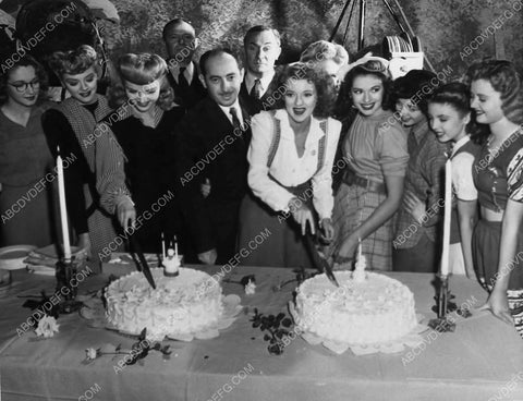 Evelyn Keyes Anita Louise Lynn Merrick Jeff Donnell Marcia Mae Jones cut cake on set Nine Girls 1996-04