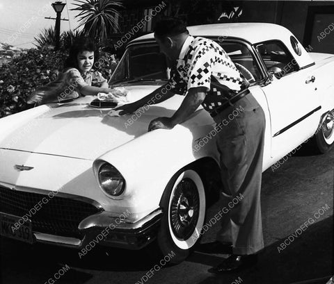 Annette Funicello gets help from dad washing her new Ford Thunderbird automobile 2011-10