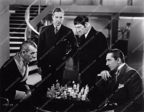 Boris Karloff & Bela Lugosi playing chess in The Black Cat 2037-31