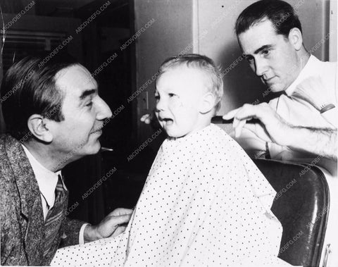 Bela Lugosi and son getting hair cut 2097-05