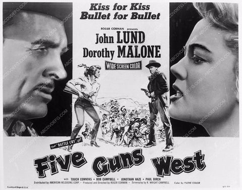 ad slick Dorothy Malone John Lund Five Guns West 2124-25