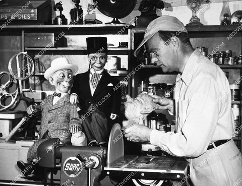 Charlie McCarthy & Mortimer Snerd watch Edgar Bergen hard at work in his workshop 2132-32