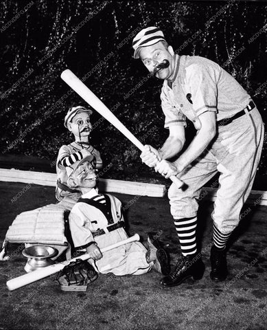 Edgar Bergen Charlie McCarthy Mortimer Snerd playing baseball 2137-12