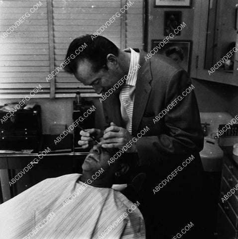 Boris Karloff in the makeup chair (Westmore brothers maybe) 2190-18