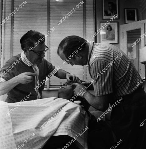 Boris Karloff in the makeup chair (Westmore brothers maybe) 2190-19