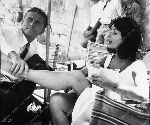 Kirk Douglas grabbing leggy Senta Berger behind the scenes 2241-28