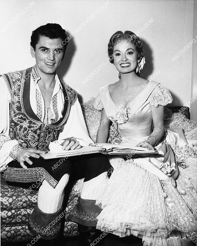 Ann Blyth Edmund Purdom going over the script film The Student Prince 2254-04