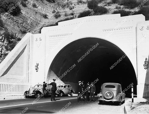 historic Los Angeles Hollywood tunnel at the top of Sepulveda w taxi automobiles 2343-07