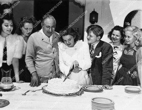 Louis B Mayer Mickey Rooney June Pressier Betty Jaynes Leni Lynn Judy Garland birthday cake party 2351-13