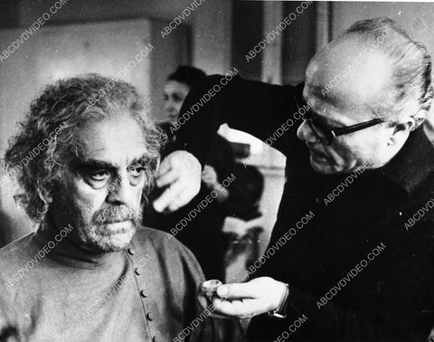 Boris Karloff gets makeup adjustment on set film Black Sabbath 2374a-13