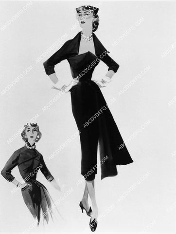 costume wardrobe sketch by Robert Kalloch for Ida Lupino unknown film 2379-16