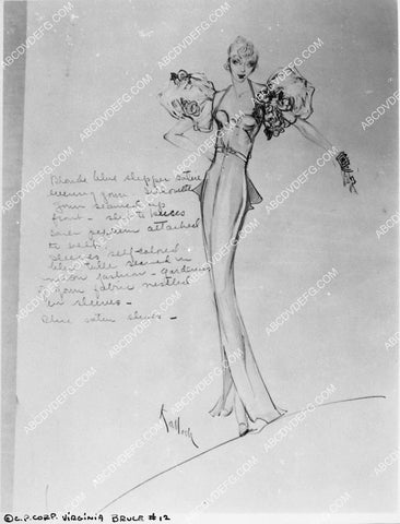 costume wardrobe sketch by Robert Kalloch for Virginia Bruce unknown film 2379-19