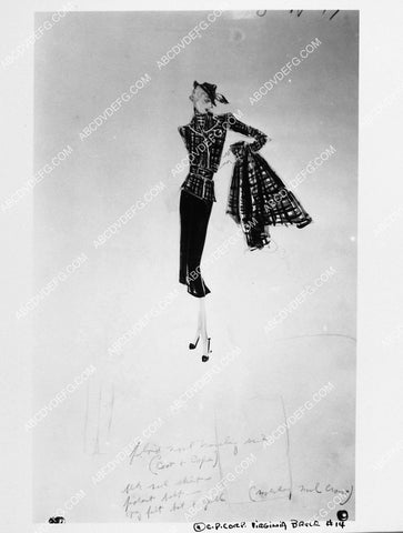costume wardrobe sketch by Robert Kalloch for Virginia Bruce unknown film 2379-23