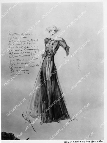 costume wardrobe sketch by Robert Kalloch for Virginia Bruce unknown film 2379-24