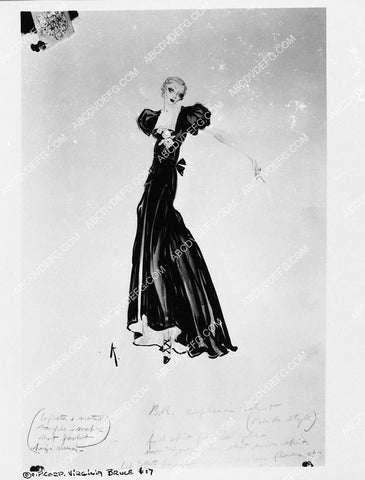 costume wardrobe sketch by Robert Kalloch for Virginia Bruce unknown film 2379-25