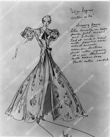 costume wardrobe sketch by Robert Kalloch for Ida Lupino unknown film 2379-26