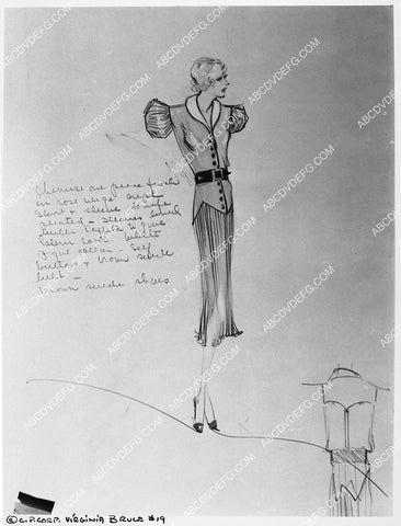 costume wardrobe sketch by Robert Kalloch for Virginia Bruce unknown film 2379-27