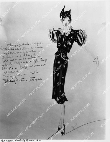costume wardrobe sketch by Robert Kalloch for Virginia Bruce unknown film 2379-28