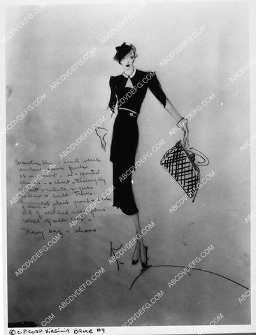 costume wardrobe sketch by Robert Kalloch for Virginia Bruce unknown film 2379-30