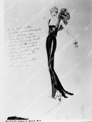 costume wardrobe sketch by Robert Kalloch for Virginia Bruce unknown film 2379-31