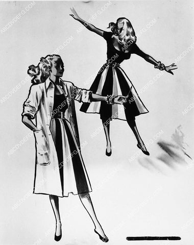 costume wardrobe sketch by Jean Louis for Ginger Rogers film It Had to Be You 2379-35