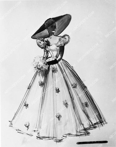 costume wardrobe sketch by Jean Louis for Ginger Rogers film It Had to Be You 2380-03