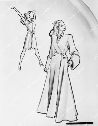 costume wardrobe sketch by Jean Louis for Ginger Rogers film It Had to Be You 2380-04