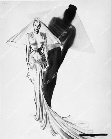 costume wardrobe sketch by Jean Louis for Ginger Rogers film It Had to Be You 2380-06