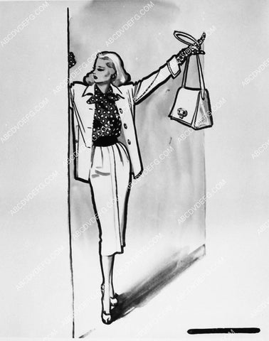costume wardrobe sketch by Jean Louis for Ginger Rogers film It Had to Be You 2380-07
