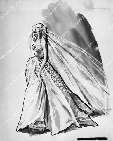 costume wardrobe sketch by Jean Louis for Ginger Rogers film It Had to Be You 2380-13
