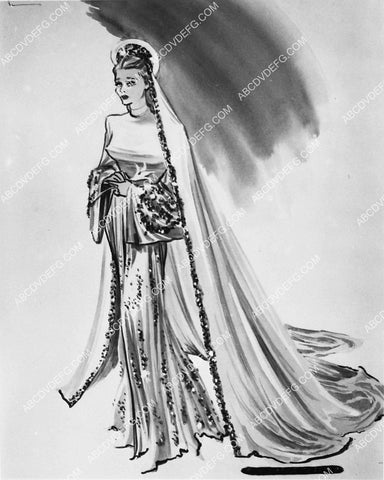 costume wardrobe sketch by Jean Louis for Ginger Rogers film It Had to Be You 2380-14