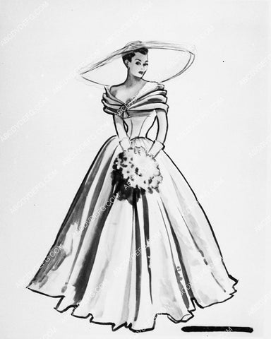costume wardrobe sketch by Jean Louis for Ginger Rogers film It Had to Be You 2380-20