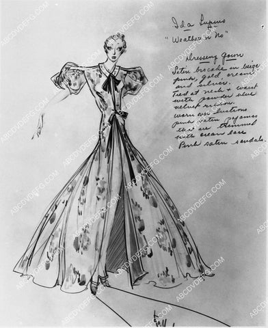costume wardrobe sketch by Robert Kalloch for Ida Lupino film Let's Get Married 2380-22