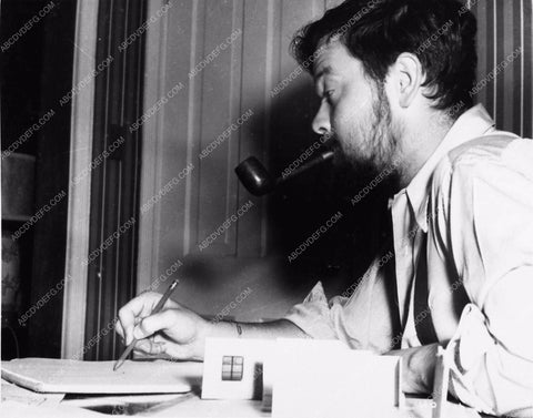 candid Orson Welles working on script film details 2418-18