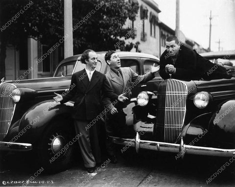 candid 3 Stooges Larry Moe Curly and their new automobiles 2528-18