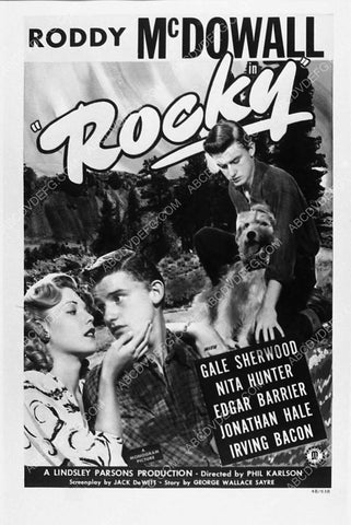 ad slick Roddy McDowall Gale Sherwood and the dog film Rocky 2528-32