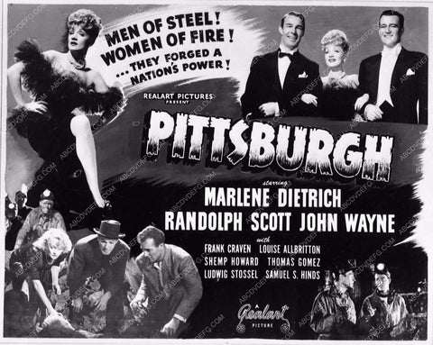 Marlene Dietrich Randolph Scott John Wayne add slick Pittsburgh 2539-01