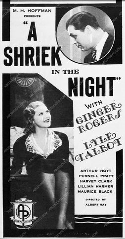 ad slick Ginger Rogers A Shriek In the Night 2546-09
