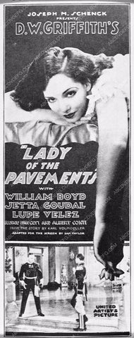ad slick Lupe Velez Lady Of the Pavements 2579-01