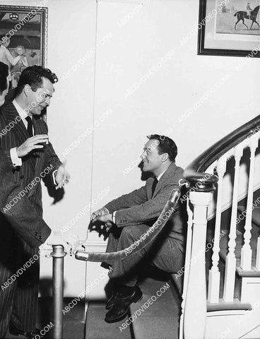 candid Larry Parks talking w friend Gene Kelly 2666-2