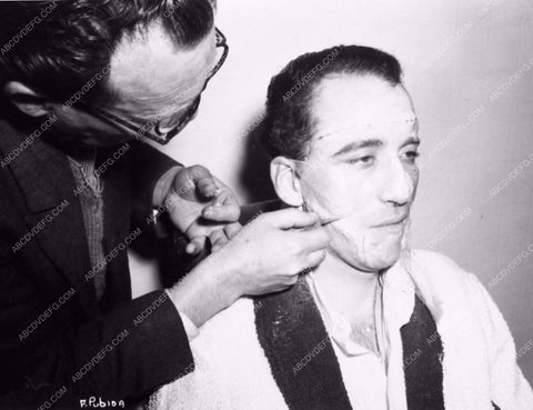 candid photo Christopher Lee makeup behind the scenes Hammer Horror 2706-19