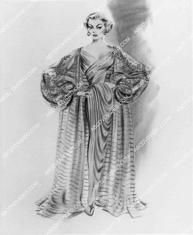costume wardrobe sketch for Lana Turner film The Prodigal 2753-29
